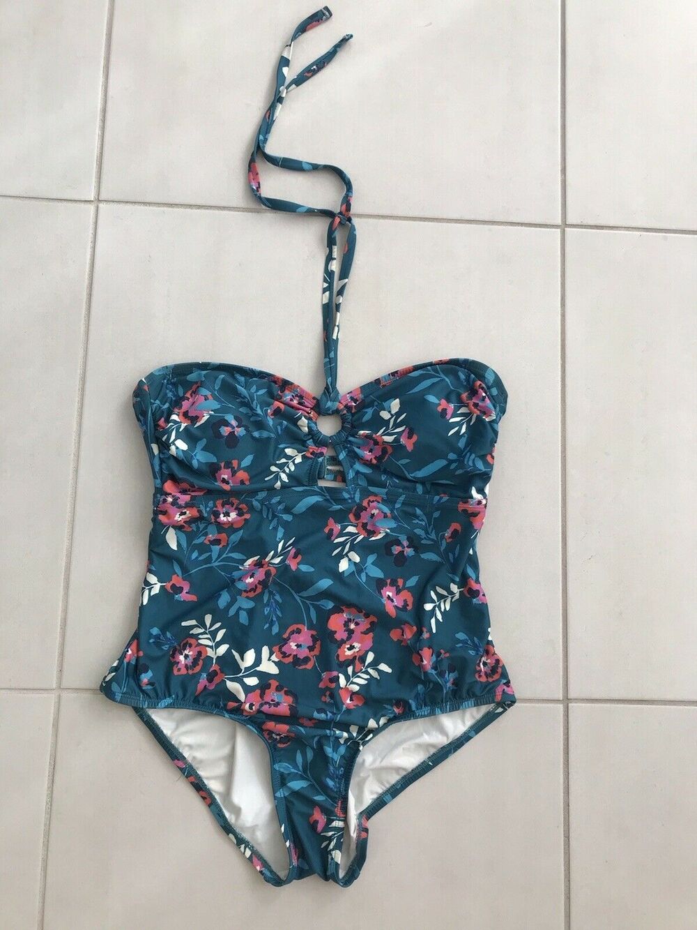 ModCloth Floral One Piece‎ Halter Swimsuit